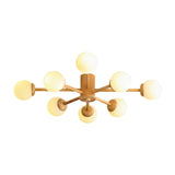 Modern Cream Glass Sputnik Flush Mount Ceiling Light For Living Room