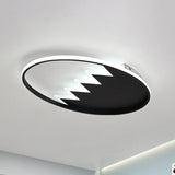 Modern Eggshell Ceiling Mount Light: Stylish Metal Lamp For Child Bedroom Black / White
