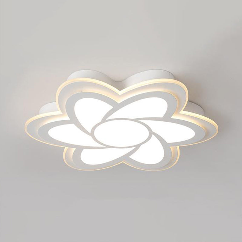 Modern Flower Metal Ceiling Light With Led Acrylic Diffuser Warm/White 16.5/20.5/24.5 Dia