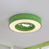 Macaron Acrylic Led Ceiling Lamp - Blue/Yellow/Green 16’/19.5’/23.5’ Round Flush Mount