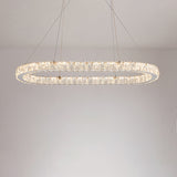 Chrome Led Crystal Chandelier Pendant For Minimalist Dining Room
