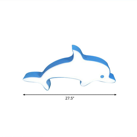 Blue Dolphin Led Ceiling Mount Childrens Flush Light For Swimming Pools / 27.5
