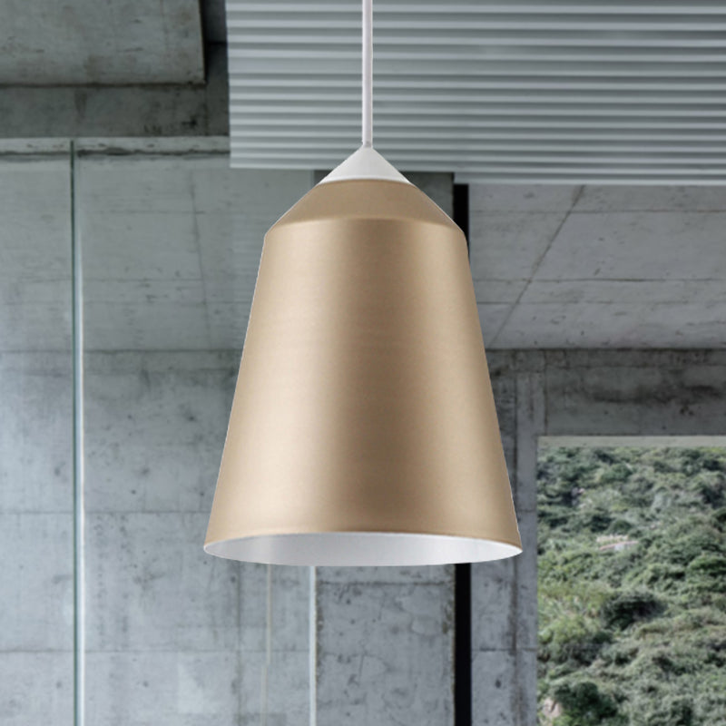 Minimalist Bell Pendant Light - White/Blue/Gold 1-Light Hanging Ceiling Fixture