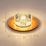 Modern Led Crystal Flush Mount Ceiling Light For Corridors Gold / Warm