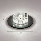 Modern Led Crystal Flush Mount Ceiling Light For Corridors Black / White