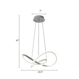 White Acrylic Led Chandelier Pendant For Dining Room Decor / 23.5