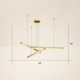 Adjustable Line Art Pendant Lamp: Minimalist Metal Led Chandelier For Bedroom Ceiling 3 / Gold Warm