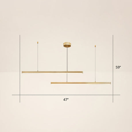Adjustable Line Art Pendant Lamp: Minimalist Metal Led Chandelier For Bedroom Ceiling 2 / Gold White