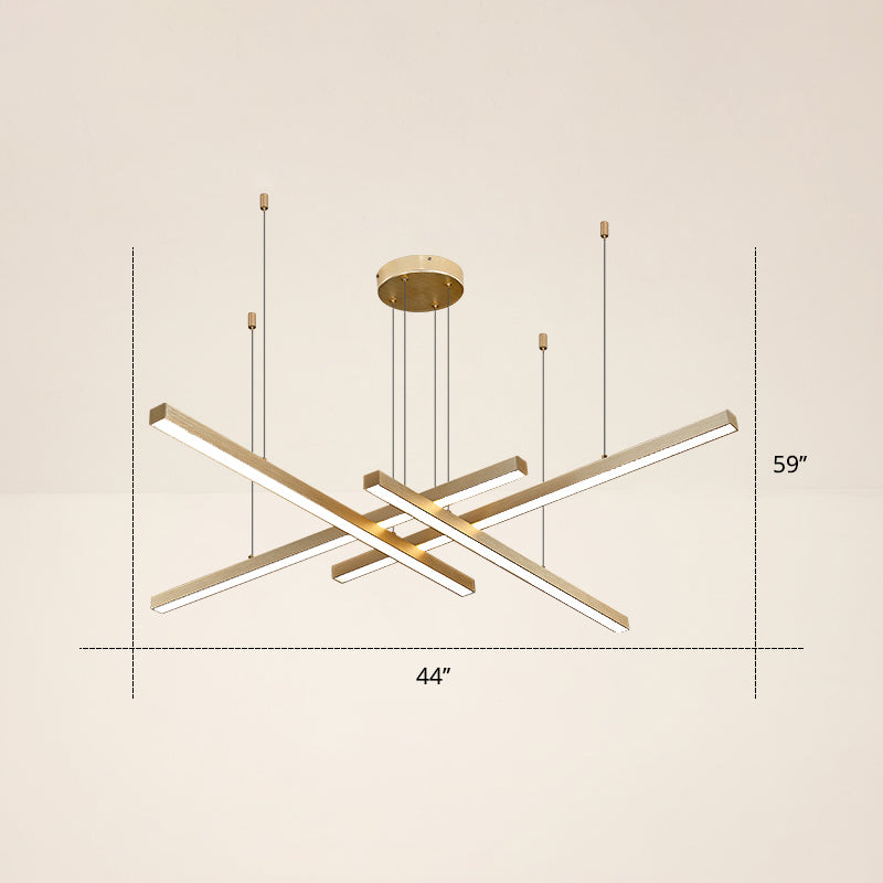 Adjustable Line Art Pendant Lamp: Minimalist Metal Led Chandelier For Bedroom Ceiling 4 / Gold White