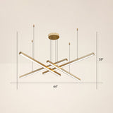Adjustable Line Art Pendant Lamp: Minimalist Metal Led Chandelier For Bedroom Ceiling 4 / Gold White