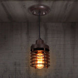 Industrial Wire Cage Pendant Light Fixture - Black/Rust Finish Rust / 1