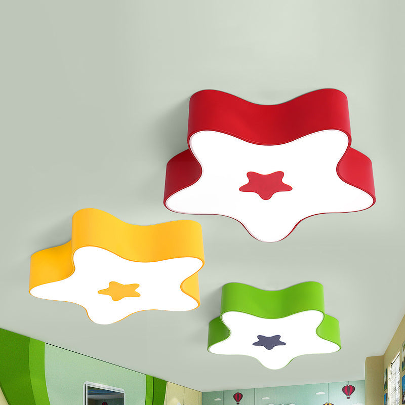 Modern Cartoon Ceiling Light: Acrylic Metal Flush Mount For Game Room