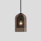 Dual Dome Nordic Style Pendant Light With Pendulum And Glass Accent Amber