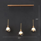 Minimalist Glass Pendant Light With 3-Head Design For Dining Room And Multiple Hanging Options Smoke