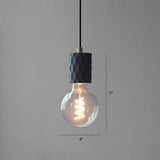 Cement Hanging Bare Bulb Pendant Light - Minimalist 1-Light Fixture For Restaurants Black / 4