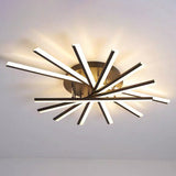 Modern Acrylic Radial Semi Flush Led Ceiling Light For Living Room 7 / Black Warm