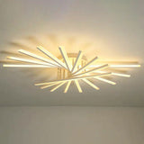 Modern Acrylic Radial Semi Flush Led Ceiling Light For Living Room 9 / White Warm