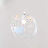 Industrial Iron Wireframe Globe Pendant Light - Ceiling Lamp For Restaurants (1 Bulb Suspension)