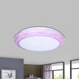 Nordic Diamond Flush Ceiling Light With Led 16/19.5 Diameter In White/Pink/Blue Shades Pink / 16