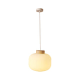 Modern Asian 1-Light Paper Pendant Lamp - White Capsule/Drum Design Corridor Lighting 5.5/8/12 Wide