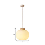 Modern Asian 1-Light Paper Pendant Lamp - White Capsule/Drum Design Corridor Lighting 5.5/8/12 Wide