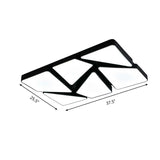 Modern Led Flush Mount Lighting: 25.5/37.5 W Acrylic Shade Black/White Square/Rectangular Ceiling