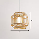 Modern Bamboo Pendant Light With 3 Shades - Stylish Hanging Lamp For Restaurants And Ceilings Wood /