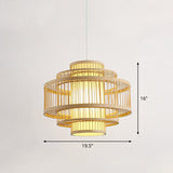 Modern Bamboo Pendant Light With 3 Shades - Stylish Hanging Lamp For Restaurants And Ceilings Wood /