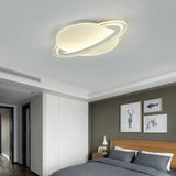 Kids White Led Ceiling Mount Light With Unique Planet Shape For Bedrooms