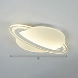 Kids White Led Ceiling Mount Light With Unique Planet Shape For Bedrooms / 12