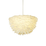 Minimalist White Floral Pendant Chandelier With Feather Suspension Lighting For Dining Room