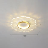 Modern Led Flower Ceiling Mount Light Fixture For Bedroom - Acrylic Flush Gold / 16.5 Third Gear