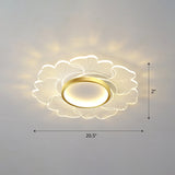 Modern Led Flower Ceiling Mount Light Fixture For Bedroom - Acrylic Flush Gold / 20.5 Third Gear