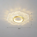 Modern Led Flower Ceiling Mount Light Fixture For Bedroom - Acrylic Flush Gold / 20.5 Remote Control