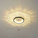 Modern Led Flower Ceiling Mount Light Fixture For Bedroom - Acrylic Flush Black / 20.5 Remote