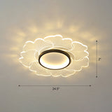 Modern Led Flower Ceiling Mount Light Fixture For Bedroom - Acrylic Flush Black / 24.5 Third Gear