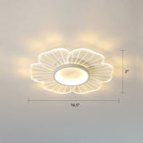 Modern Led Flower Ceiling Mount Light Fixture For Bedroom - Acrylic Flush White / 16.5 Third Gear