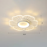 Modern Led Flower Ceiling Mount Light Fixture For Bedroom - Acrylic Flush White / 20.5 Third Gear