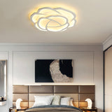 Minimalist Flushmount Led Ceiling Light For Bedroom - White Rose Acrylic Surface Mount
