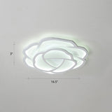 Minimalist Flushmount Led Ceiling Light For Bedroom - White Rose Acrylic Surface Mount / 16.5