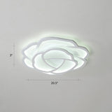 Minimalist Flushmount Led Ceiling Light For Bedroom - White Rose Acrylic Surface Mount / 20.5