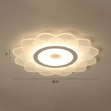 Simplicity White Acrylic Sunflower Flushmount Led Ceiling Lamp For Bedroom / 29.5 Warm