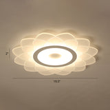 Simplicity White Acrylic Sunflower Flushmount Led Ceiling Lamp For Bedroom / 19.5 Warm
