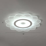 Simplicity White Acrylic Sunflower Flushmount Led Ceiling Lamp For Bedroom / 16