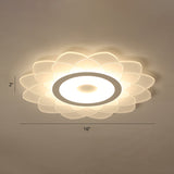 Simplicity White Acrylic Sunflower Flushmount Led Ceiling Lamp For Bedroom / 16 Warm