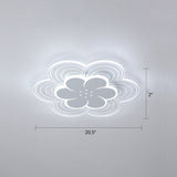 White Flower Flush Mount Led Light For Bedroom / 20.5