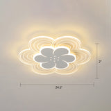 White Flower Flush Mount Led Light For Bedroom / 24.5 Third Gear
