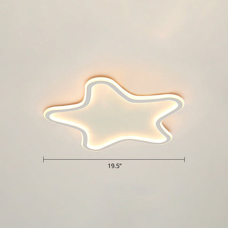 Kids Cartoon Star Led Ceiling Light Creative Aluminum Flush Mount For Childrens Bedroom - Ultrathin