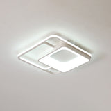 Minimalistic White Led Flush Mount Ceiling Lamp For Bedrooms / 19.5