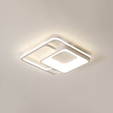 Minimalistic White Led Flush Mount Ceiling Lamp For Bedrooms / 16 Third Gear